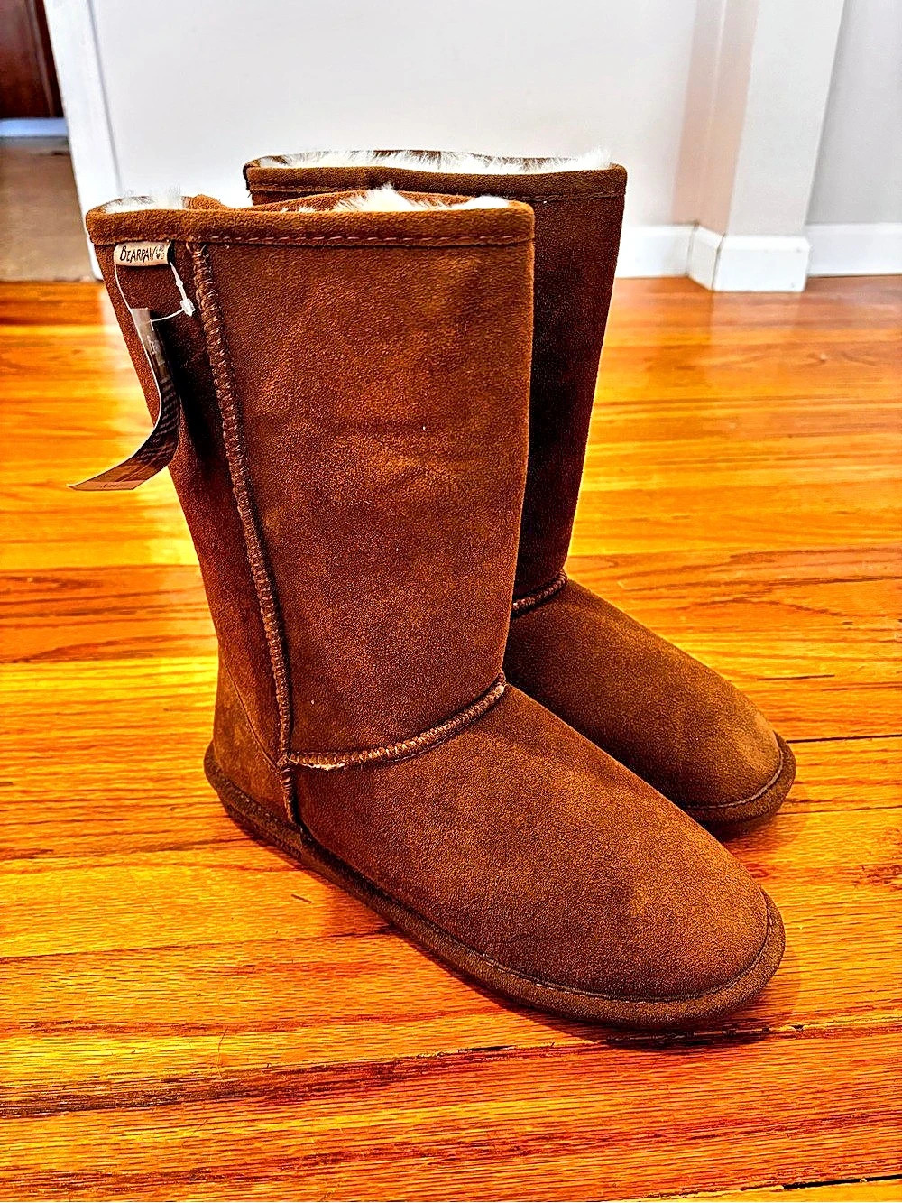 Bearpaw Emma Tall Boot Brown Sheepskin Boots US 10